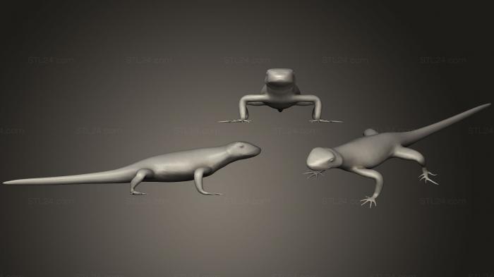 Animal figurines (Sand Lizard, STKJ_1426) 3D models for cnc